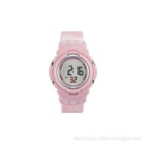 Personalized Pink Strap Four Leaf Clover LCD Digital Wrist